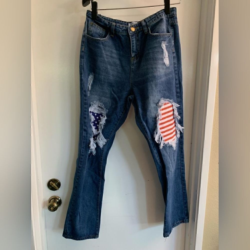 Mislook Jeans US Flag Patch Sizes L,XL,2XL